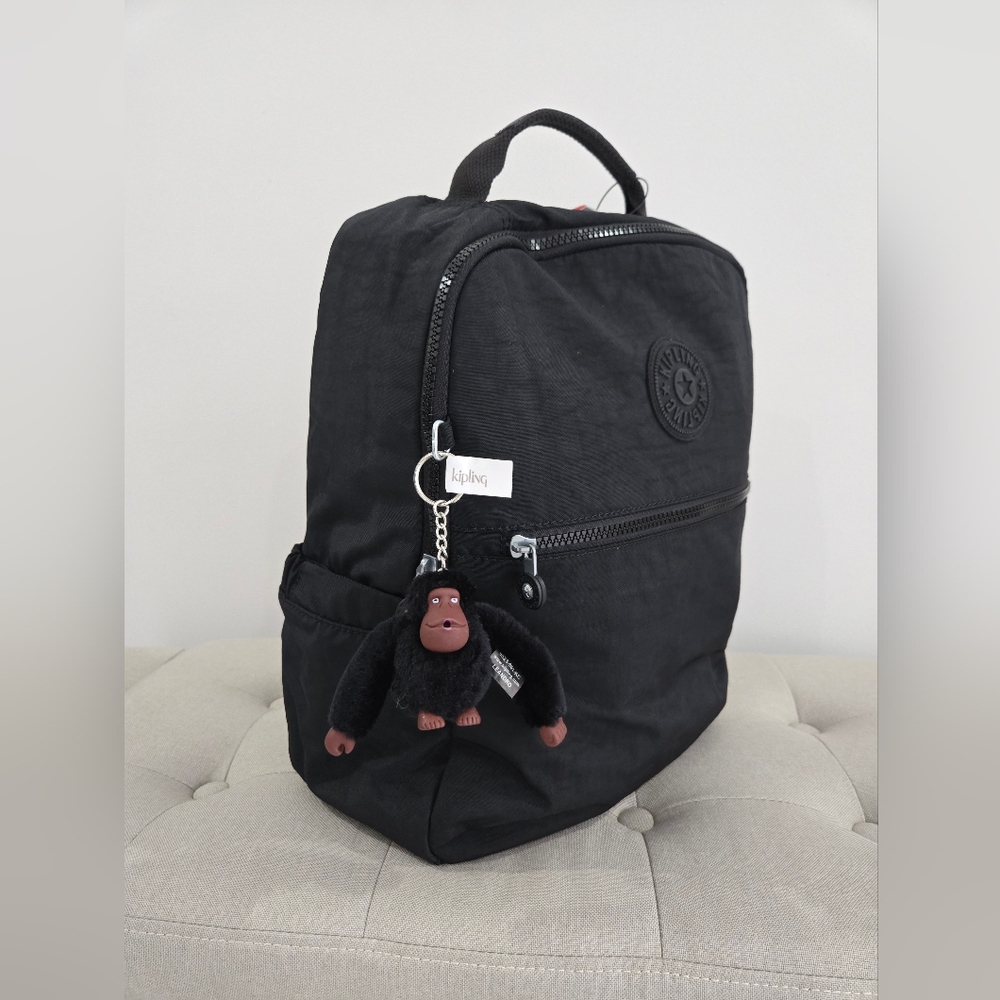 Kipling Black Backpack 15" Laptop Shelden  Keychain NEW